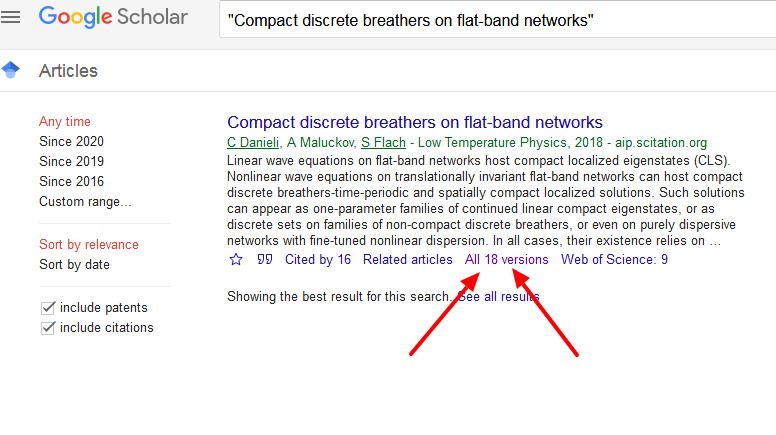 Google Scholar All versions
